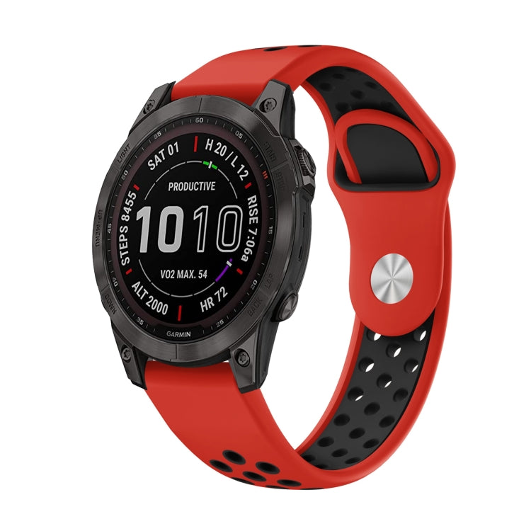 Cinturino sportivo in silicone traspirante da 22 mm, For Garmin Instinct Crossover Solar, For Garmin Fenix 7