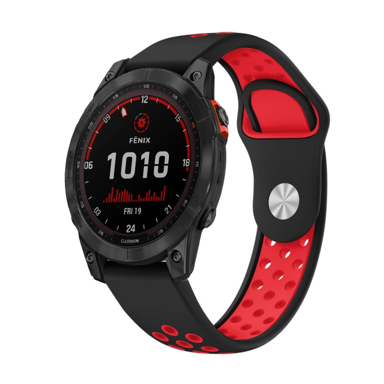 Cinturino sportivo in silicone traspirante da 22 mm, For Garmin Fenix 7 Solar, For Garmin Fenix 7 Sapphire Solar