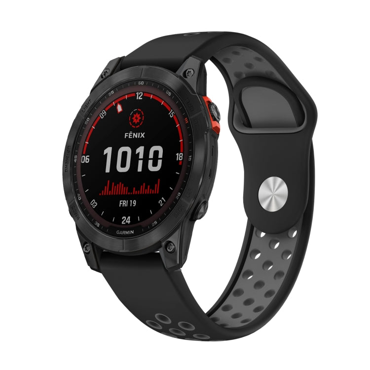 Cinturino sportivo in silicone traspirante da 22 mm, For Garmin Fenix 7 Solar, For Garmin Fenix 7 Sapphire Solar