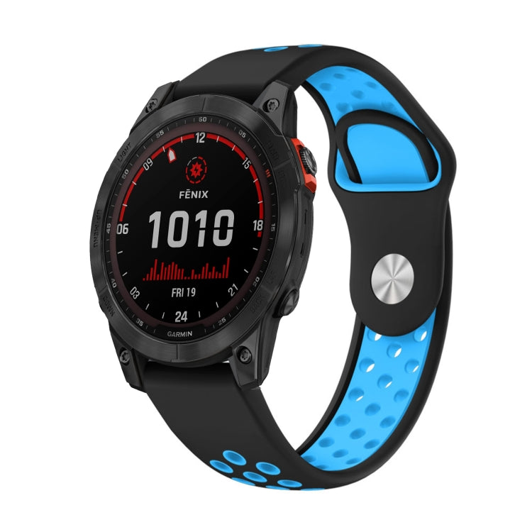 Cinturino sportivo in silicone traspirante da 22 mm, For Garmin Fenix 7 Solar, For Garmin Fenix 7 Sapphire Solar