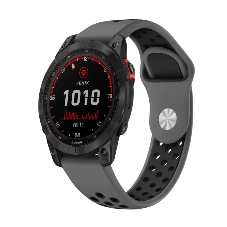 Cinturino sportivo in silicone traspirante da 22 mm, For Garmin Fenix 7 Solar, For Garmin Fenix 7 Sapphire Solar