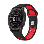Cinturino sportivo in silicone traspirante da 22 mm, For Garmin Fenix 7 Solar, For Garmin Fenix 7 Sapphire Solar