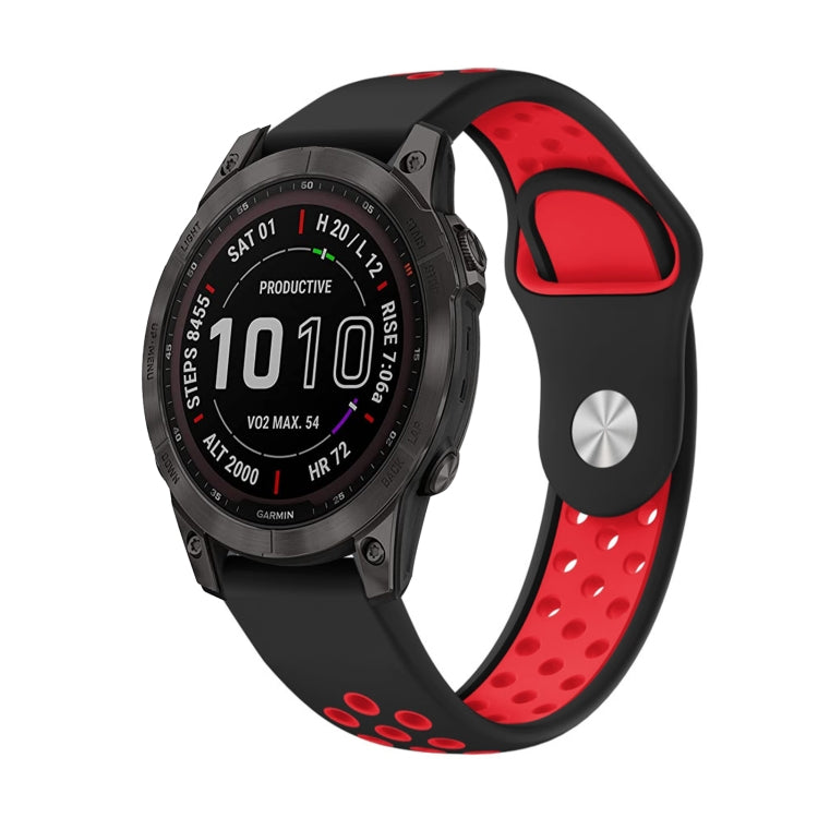 Cinturino sportivo in silicone traspirante da 22 mm, For Garmin Fenix 7 Solar, For Garmin Fenix 7 Sapphire Solar
