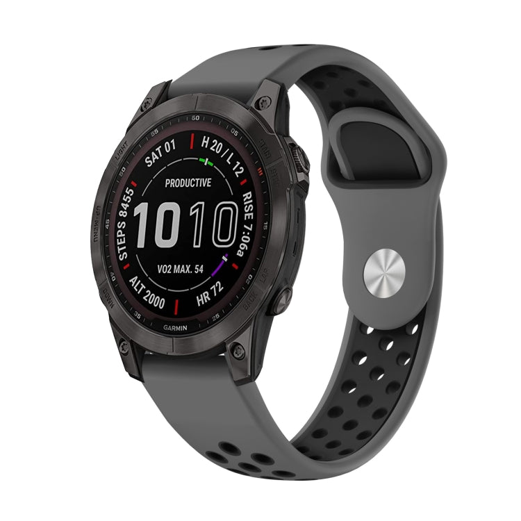 Cinturino sportivo in silicone traspirante da 22 mm, For Garmin Fenix 7 Solar, For Garmin Fenix 7 Sapphire Solar