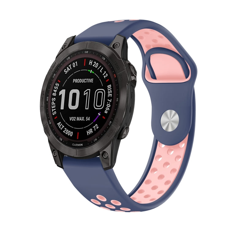 Cinturino sportivo in silicone traspirante da 22 mm, For Garmin Fenix 7 Solar, For Garmin Fenix 7 Sapphire Solar