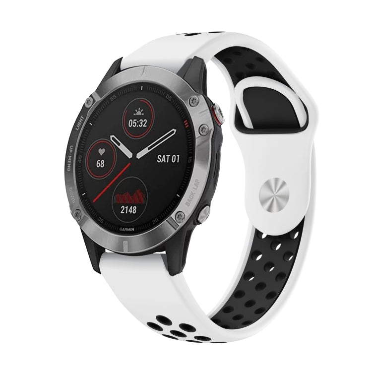 Cinturino sportivo in silicone traspirante da 22 mm, For Garmin Fenix 6 GPS, For Garmin Fenix 6 Pro GPS