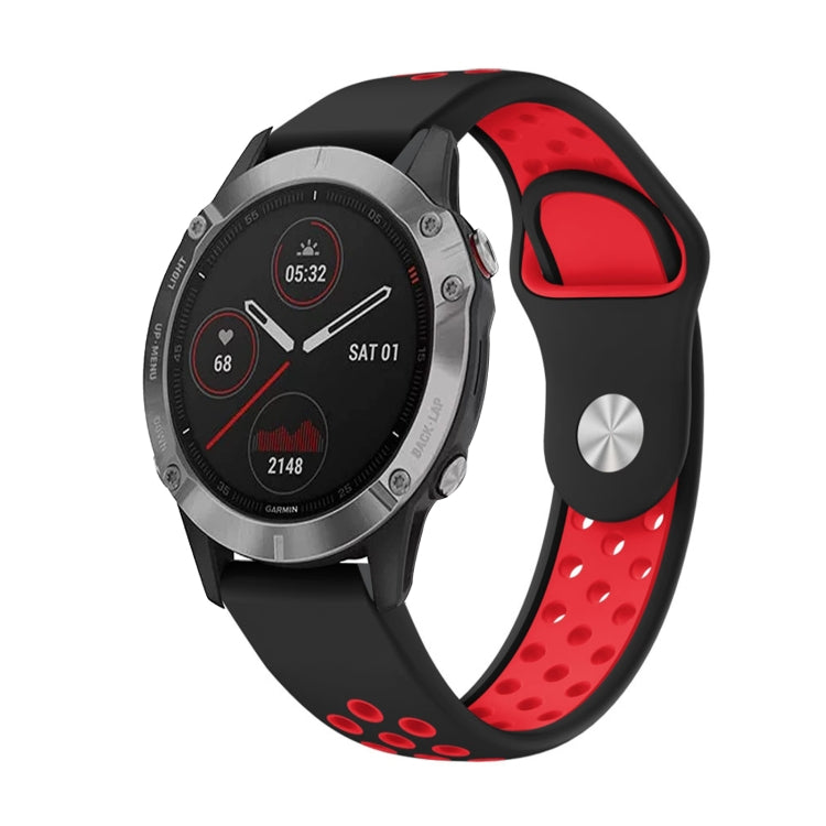 Cinturino sportivo in silicone traspirante da 22 mm, For Garmin Fenix 6 GPS, For Garmin Fenix 6 Pro GPS