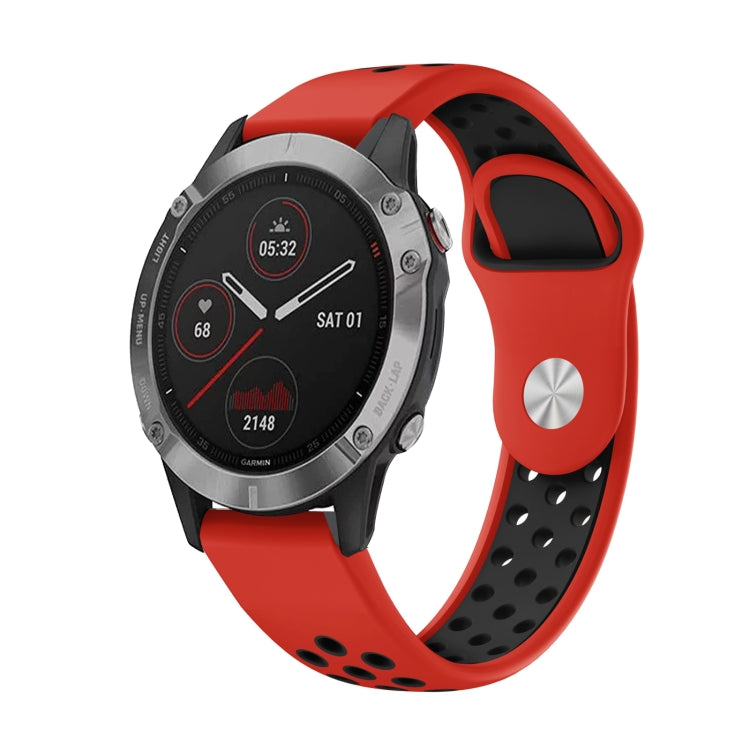 Cinturino sportivo in silicone traspirante da 22 mm, For Garmin Fenix 6 GPS, For Garmin Fenix 6 Pro GPS