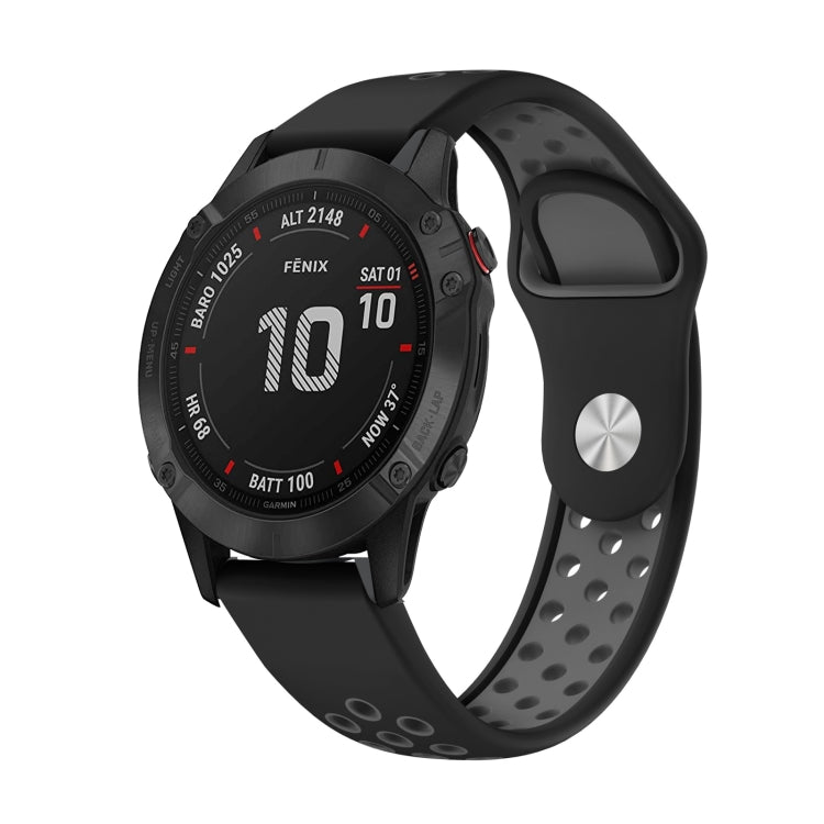 Cinturino sportivo in silicone traspirante da 22 mm, For Garmin Fenix 6 GPS, For Garmin Fenix 6 Pro GPS