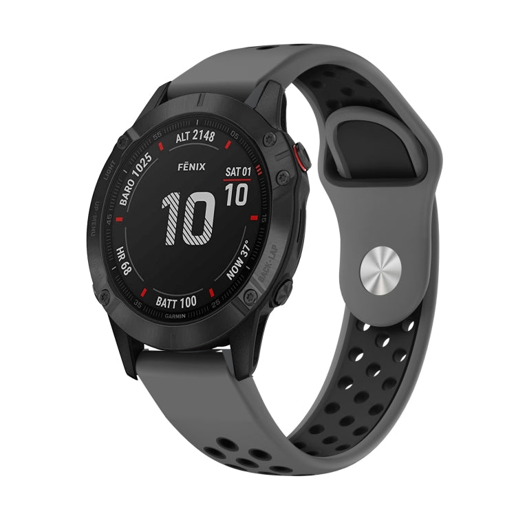 Cinturino sportivo in silicone traspirante da 22 mm, For Garmin Fenix 6 GPS, For Garmin Fenix 6 Pro GPS