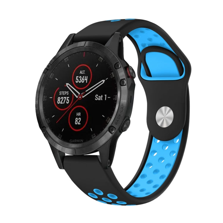 Cinturino sportivo in silicone traspirante da 22 mm, For Garmin Fenix 5 Plus, For Garmin Quatix 5