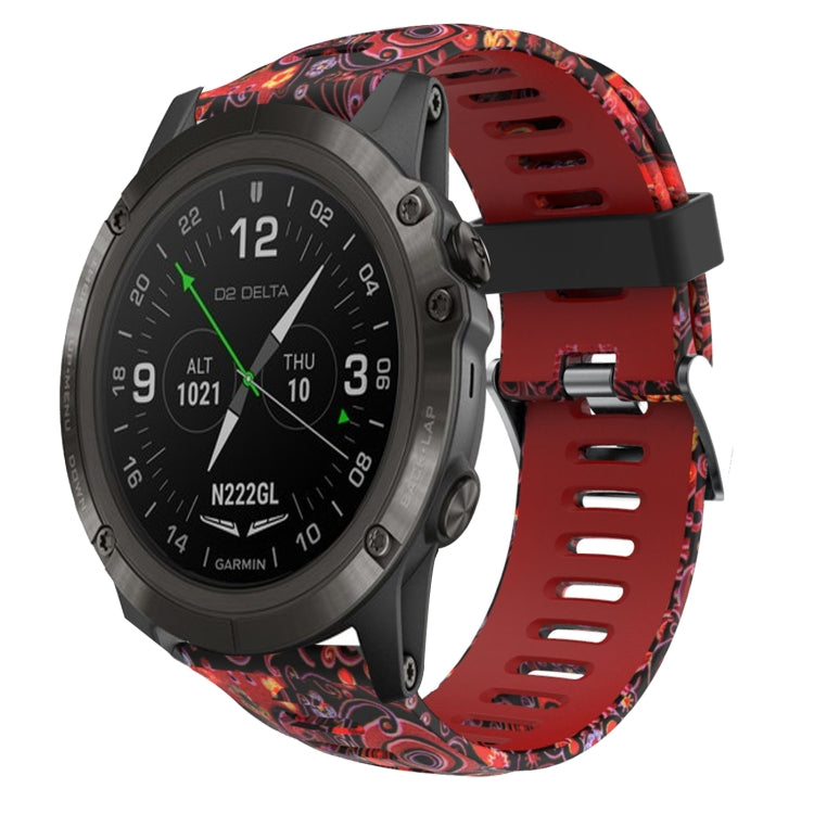 Cinturino in silicone stampato mimetico da 26 mm, For Garmin Instinct 2X Solar, For Garmin D2 Delta PX, For Garmin Tactix 7 Pro, For Garmin Tactix 7