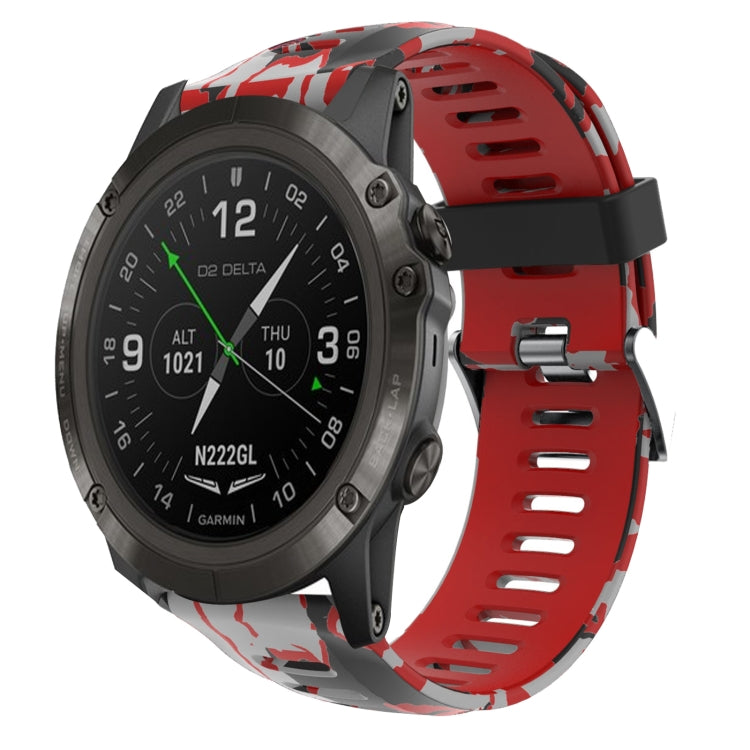 Cinturino in silicone stampato mimetico da 26 mm, For Garmin Instinct 2X Solar, For Garmin D2 Delta PX, For Garmin Tactix 7 Pro, For Garmin Tactix 7