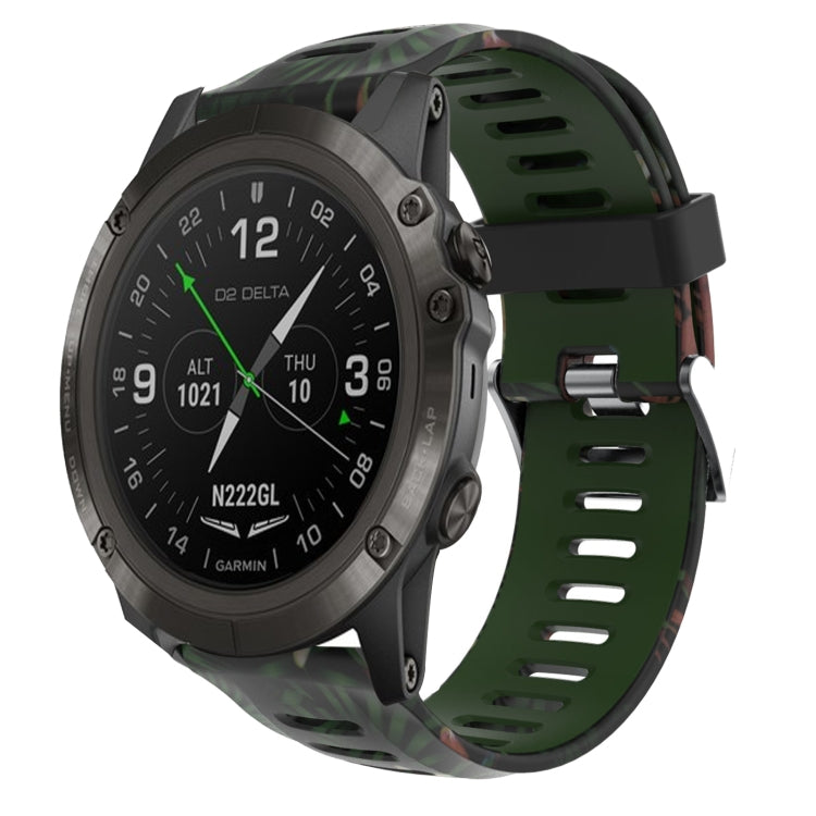 Cinturino in silicone stampato mimetico da 26 mm, For Garmin Instinct 2X Solar, For Garmin D2 Delta PX, For Garmin Tactix 7 Pro, For Garmin Tactix 7