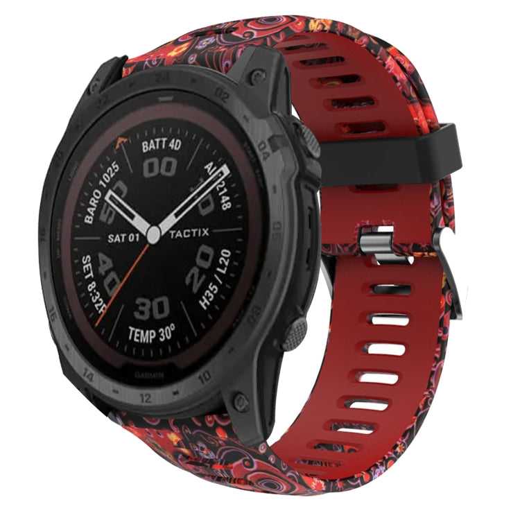 Cinturino in silicone stampato mimetico da 26 mm, For Garmin Instinct 2X Solar, For Garmin D2 Delta PX, For Garmin Tactix 7 Pro, For Garmin Tactix 7