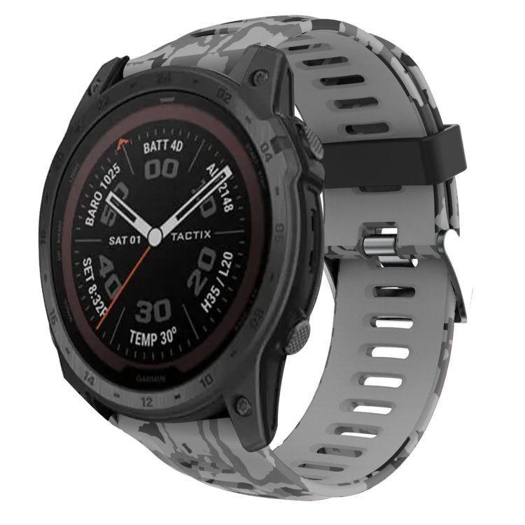 Cinturino in silicone stampato mimetico da 26 mm, For Garmin Instinct 2X Solar, For Garmin D2 Delta PX, For Garmin Tactix 7 Pro, For Garmin Tactix 7
