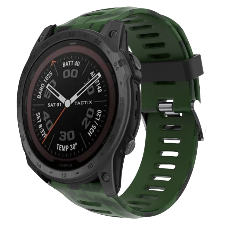 Cinturino in silicone stampato mimetico da 26 mm, For Garmin Instinct 2X Solar, For Garmin D2 Delta PX, For Garmin Tactix 7 Pro, For Garmin Tactix 7