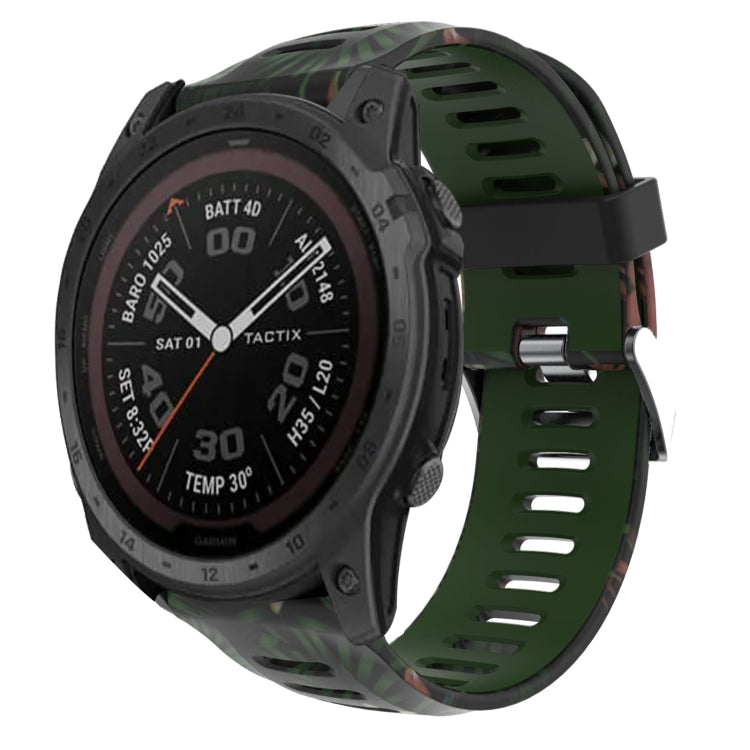 Cinturino in silicone stampato mimetico da 26 mm, For Garmin Instinct 2X Solar, For Garmin D2 Delta PX, For Garmin Tactix 7 Pro, For Garmin Tactix 7