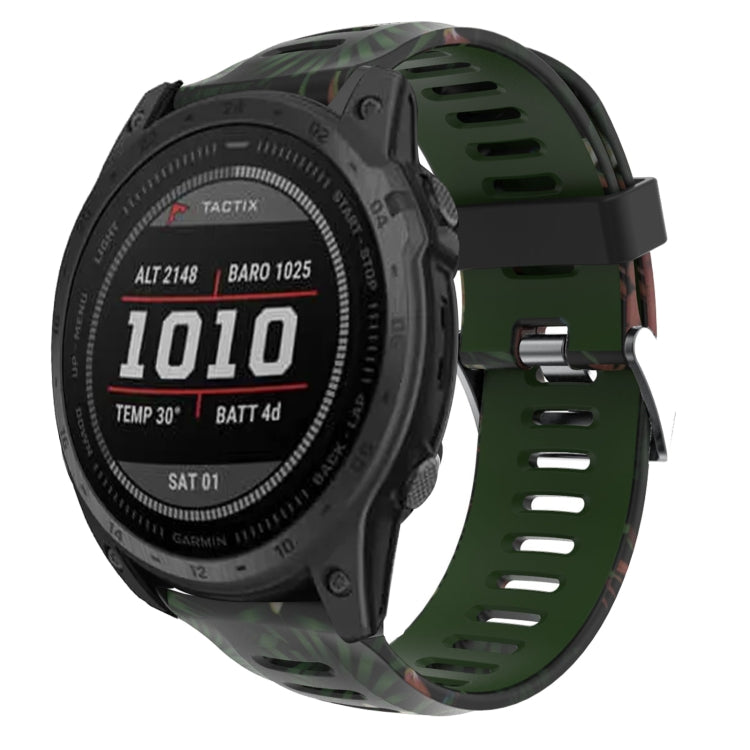 Cinturino in silicone stampato mimetico da 26 mm, For Garmin Fenix 7X, For Garmin Fenix 7X Solar, For Garmin Tactix Delta, For Garmin Enduro 2