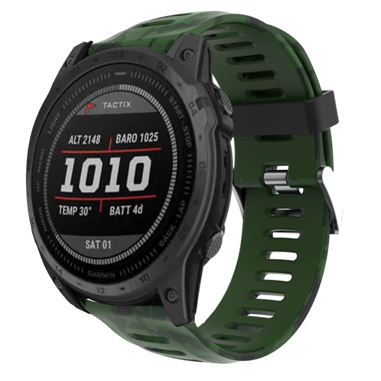 Cinturino in silicone stampato mimetico da 26 mm, For Garmin Fenix 7X, For Garmin Fenix 7X Solar, For Garmin Tactix Delta, For Garmin Enduro 2