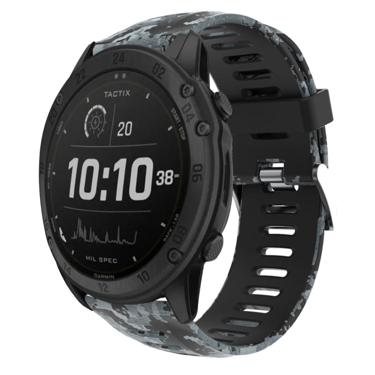 Cinturino in silicone stampato mimetico da 26 mm, For Garmin Fenix 7X, For Garmin Fenix 7X Solar, For Garmin Tactix Delta, For Garmin Enduro 2