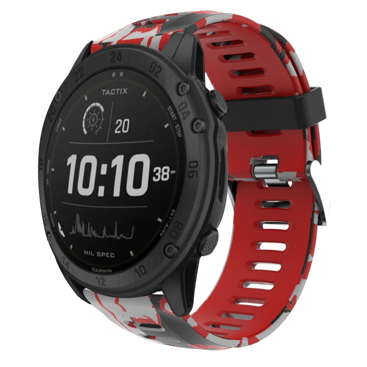 Cinturino in silicone stampato mimetico da 26 mm, For Garmin Fenix 7X, For Garmin Fenix 7X Solar, For Garmin Tactix Delta, For Garmin Enduro 2
