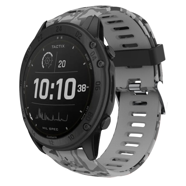 Cinturino in silicone stampato mimetico da 26 mm, For Garmin Fenix 7X, For Garmin Fenix 7X Solar, For Garmin Tactix Delta, For Garmin Enduro 2