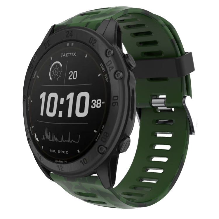 Cinturino in silicone stampato mimetico da 26 mm, For Garmin Fenix 7X, For Garmin Fenix 7X Solar, For Garmin Tactix Delta, For Garmin Enduro 2