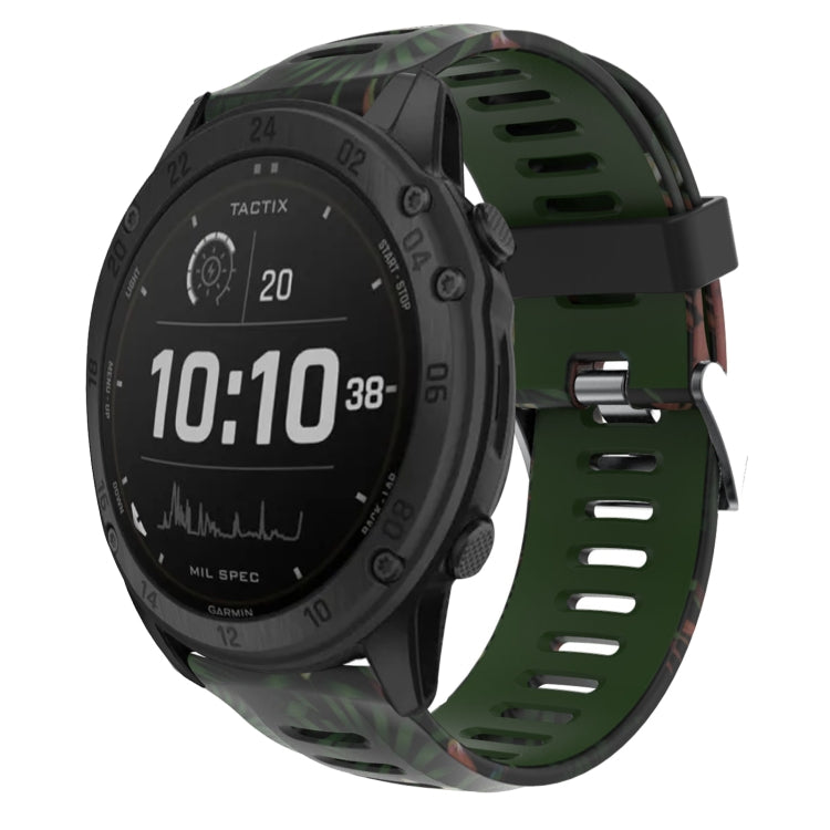 Cinturino in silicone stampato mimetico da 26 mm, For Garmin Fenix 7X, For Garmin Fenix 7X Solar, For Garmin Tactix Delta, For Garmin Enduro 2