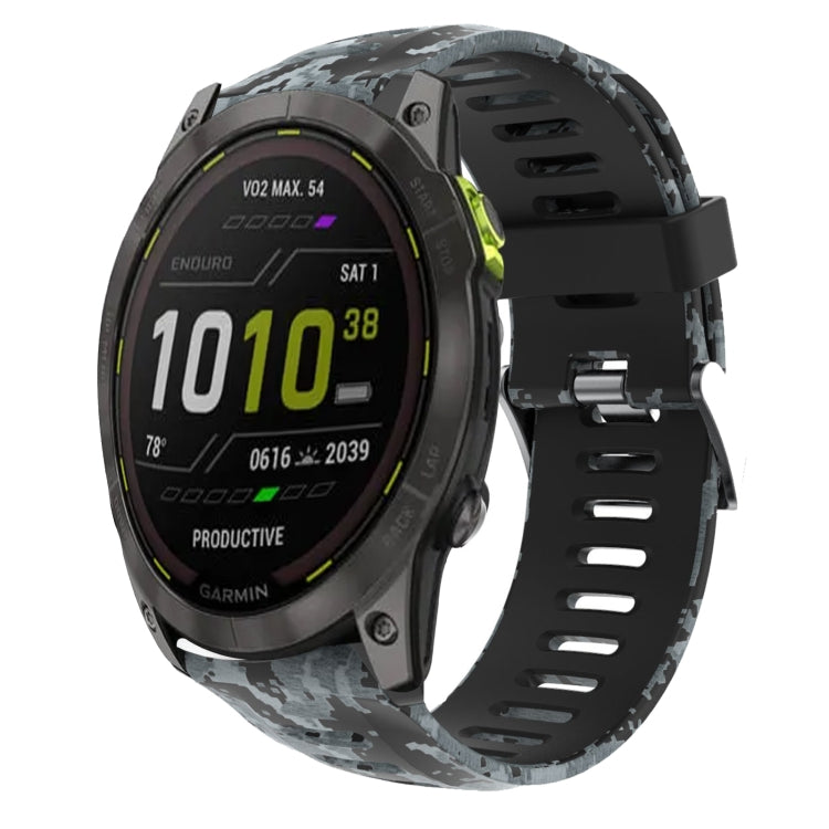 Cinturino in silicone stampato mimetico da 26 mm, For Garmin Fenix 7X, For Garmin Fenix 7X Solar, For Garmin Tactix Delta, For Garmin Enduro 2