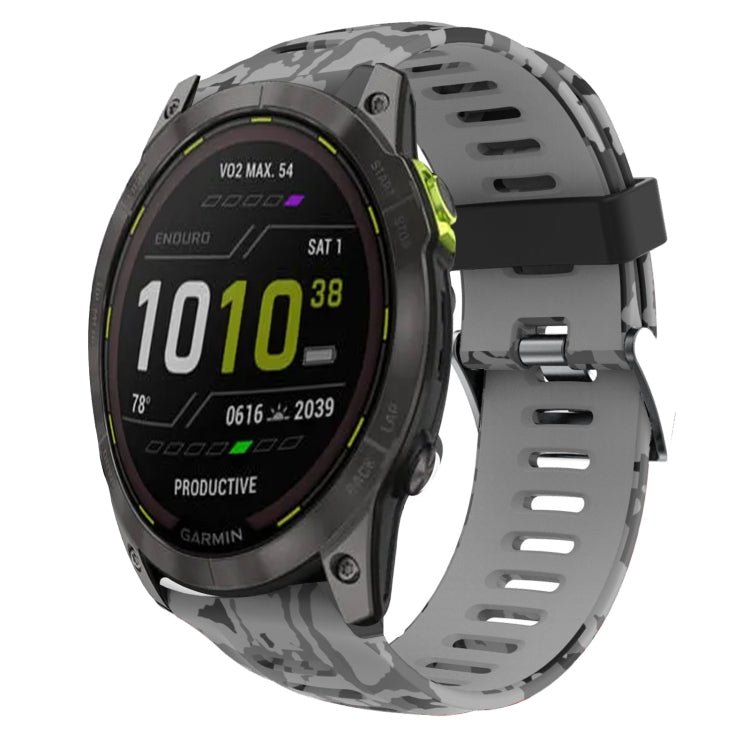 Cinturino in silicone stampato mimetico da 26 mm, For Garmin Fenix 7X, For Garmin Fenix 7X Solar, For Garmin Tactix Delta, For Garmin Enduro 2