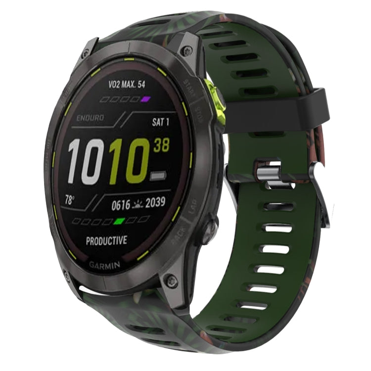 Cinturino in silicone stampato mimetico da 26 mm, For Garmin Fenix 7X, For Garmin Fenix 7X Solar, For Garmin Tactix Delta, For Garmin Enduro 2
