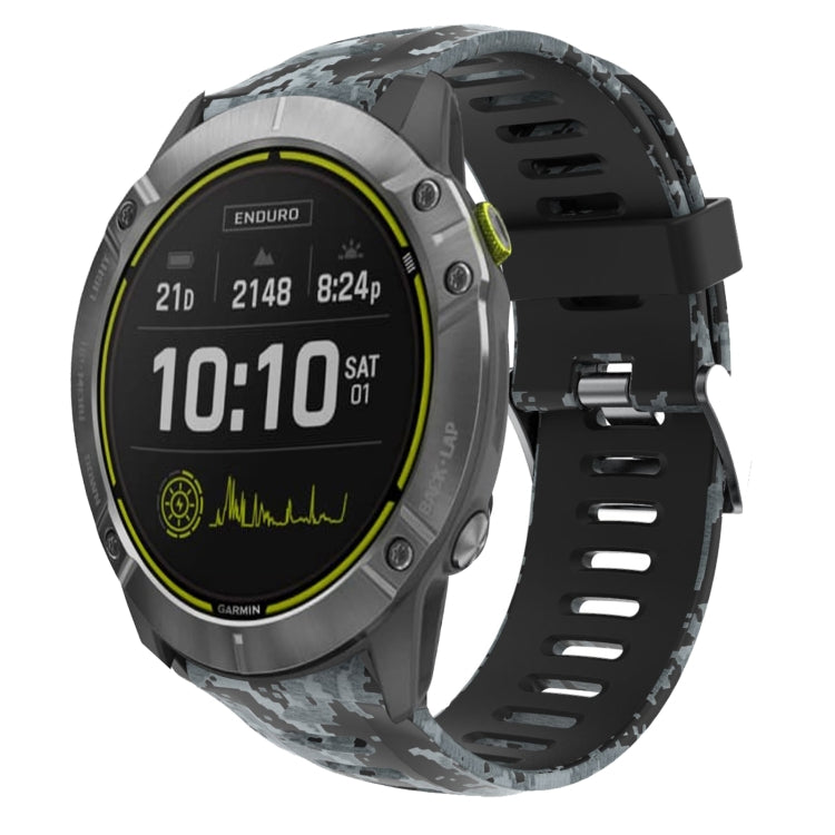 Cinturino in silicone stampato mimetico da 26 mm, For Garmin Enduro, For Garmin Fenix 6X, For Garmin Fenix 6X Pro, For Garmin Fenix 6X Sapphire