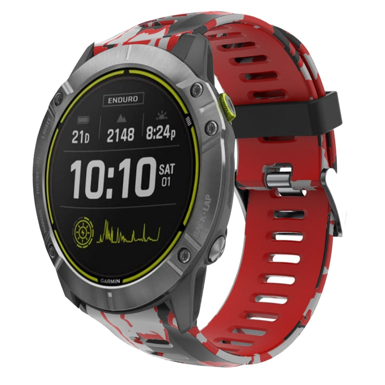 Cinturino in silicone stampato mimetico da 26 mm, For Garmin Enduro, For Garmin Fenix 6X, For Garmin Fenix 6X Pro, For Garmin Fenix 6X Sapphire