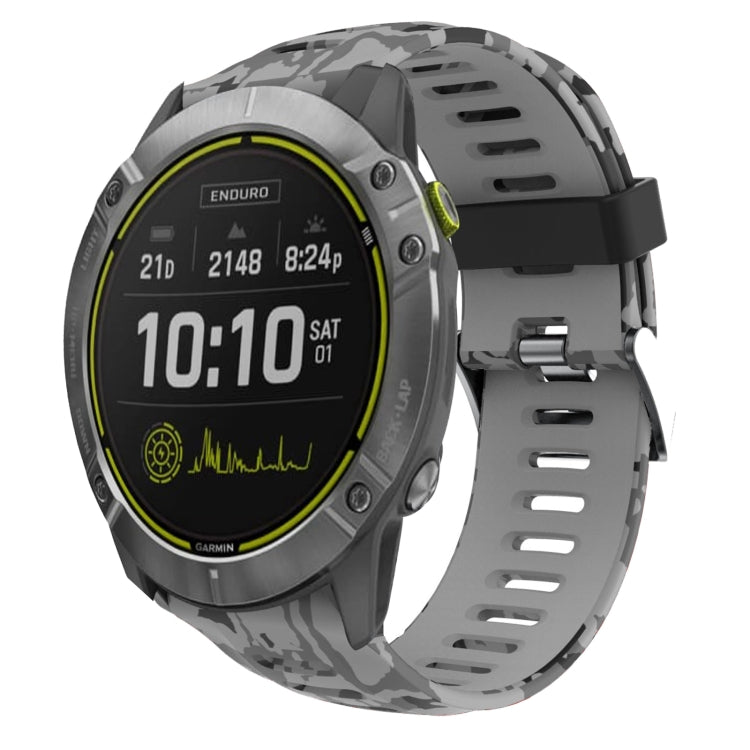 Cinturino in silicone stampato mimetico da 26 mm, For Garmin Enduro, For Garmin Fenix 6X, For Garmin Fenix 6X Pro, For Garmin Fenix 6X Sapphire