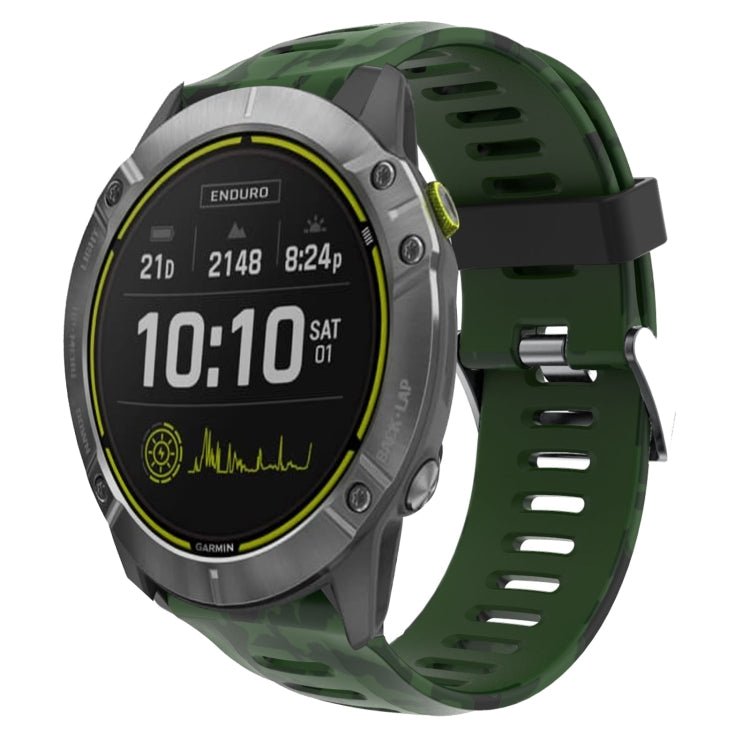 Cinturino in silicone stampato mimetico da 26 mm, For Garmin Enduro, For Garmin Fenix 6X, For Garmin Fenix 6X Pro, For Garmin Fenix 6X Sapphire