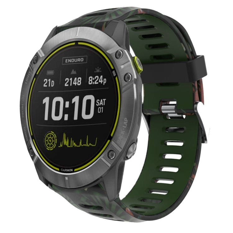 Cinturino in silicone stampato mimetico da 26 mm, For Garmin Enduro, For Garmin Fenix 6X, For Garmin Fenix 6X Pro, For Garmin Fenix 6X Sapphire