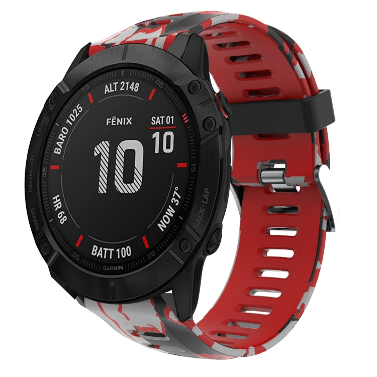 Cinturino in silicone stampato mimetico da 26 mm, For Garmin Enduro, For Garmin Fenix 6X, For Garmin Fenix 6X Pro, For Garmin Fenix 6X Sapphire