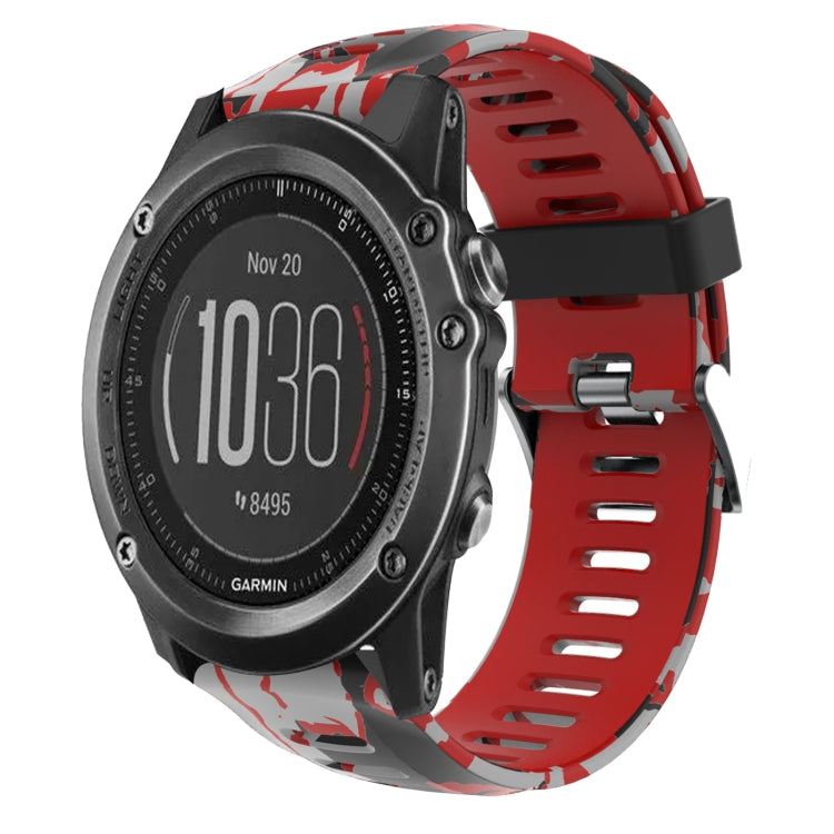 Cinturino in silicone stampato mimetico da 26 mm, For Garmin Fenix 5X Sapphire, For Garmin Fenix 5X Plus, For Garmin Fenix 3, For Garmin Fenix 3 HR