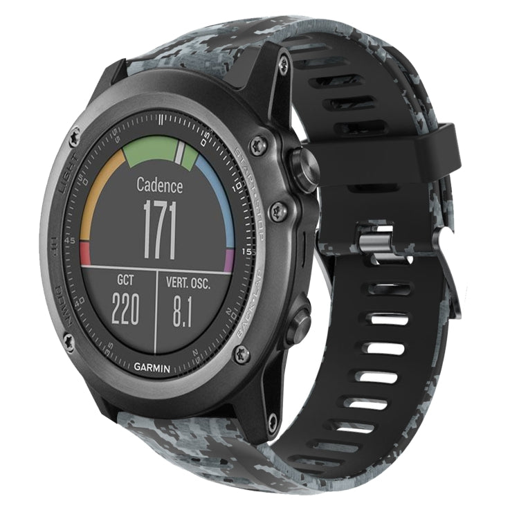 Cinturino in silicone stampato mimetico da 26 mm, For Garmin Fenix 3 Sapphire, For Garmin Descent MK 1, For Garmin Descent MK 2, For Garmin Descent MK 2i