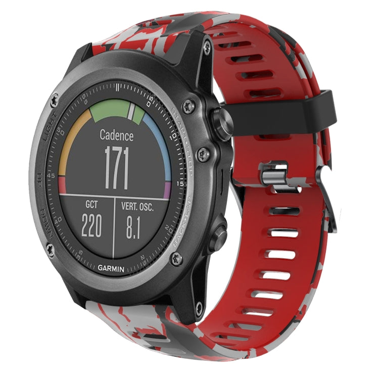 Cinturino in silicone stampato mimetico da 26 mm, For Garmin Fenix 3 Sapphire, For Garmin Descent MK 1, For Garmin Descent MK 2, For Garmin Descent MK 2i