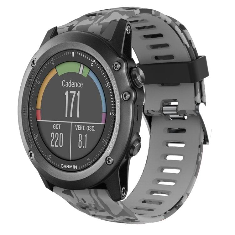 Cinturino in silicone stampato mimetico da 26 mm, For Garmin Fenix 3 Sapphire, For Garmin Descent MK 1, For Garmin Descent MK 2, For Garmin Descent MK 2i