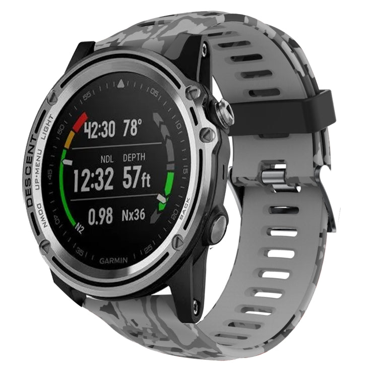 Cinturino in silicone stampato mimetico da 26 mm, For Garmin Fenix 3 Sapphire, For Garmin Descent MK 1, For Garmin Descent MK 2, For Garmin Descent MK 2i
