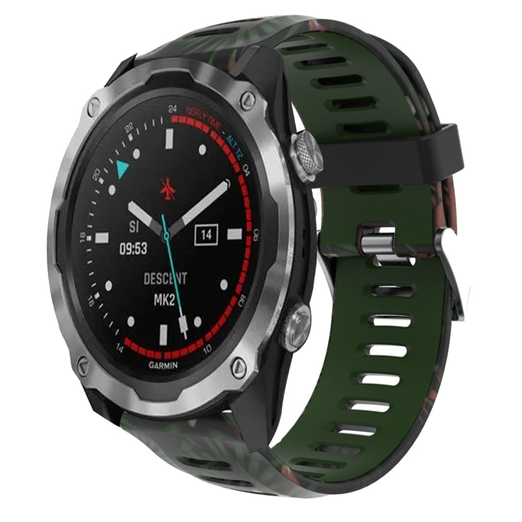 Cinturino in silicone stampato mimetico da 26 mm, For Garmin Fenix 3 Sapphire, For Garmin Descent MK 1, For Garmin Descent MK 2, For Garmin Descent MK 2i