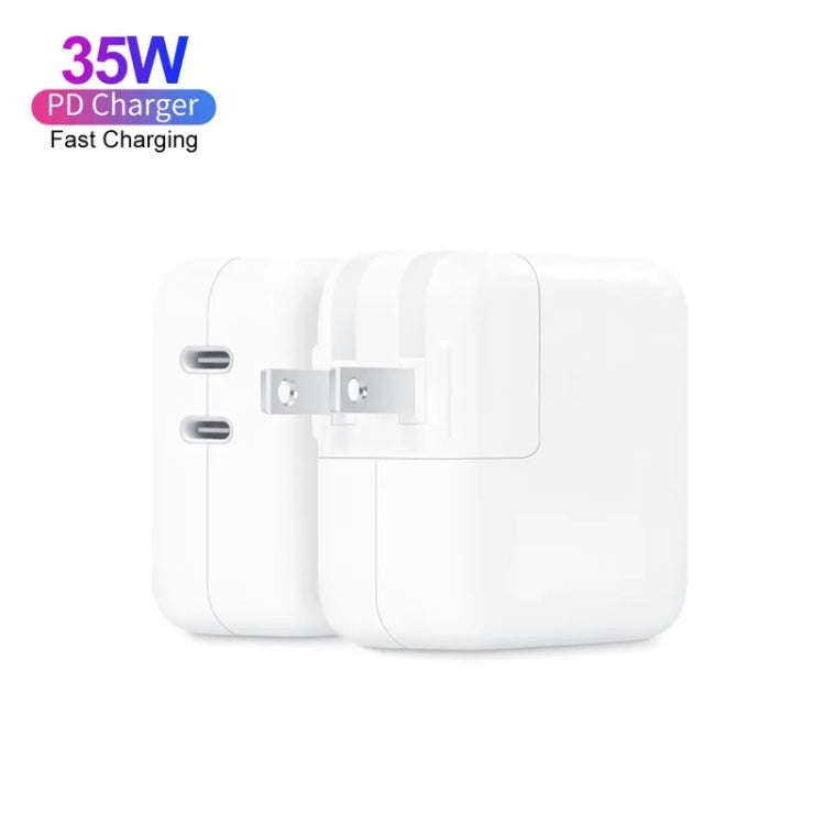 Caricabatterie a doppia porta USB-C / Type-C da 35 W PD3.0 per serie iPhone / iPad, US Plug, EU Plug