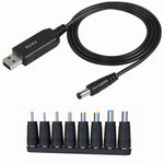 Convertitore USB 5V a DC 9V con 8 connettori 5.5x2.5mm