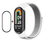 Per Xiaomi Mi Band 8 ENKAY Hat-Prince 2 in 1 Set proteggi schermo a copertura totale + cinturino in nylon con cinturino in velcro