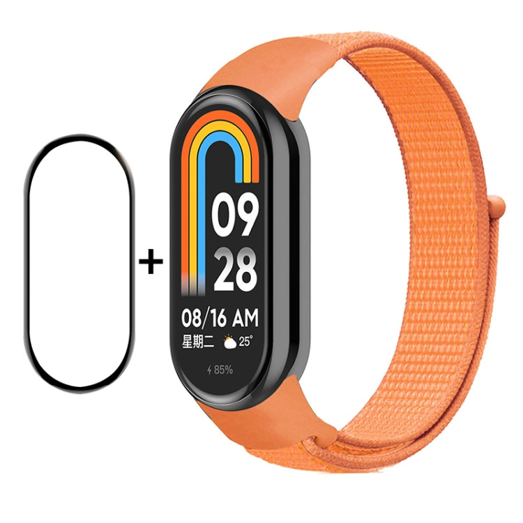Per Xiaomi Mi Band 8 ENKAY Hat-Prince 2 in 1 Set proteggi schermo a copertura totale + cinturino in nylon con cinturino in velcro