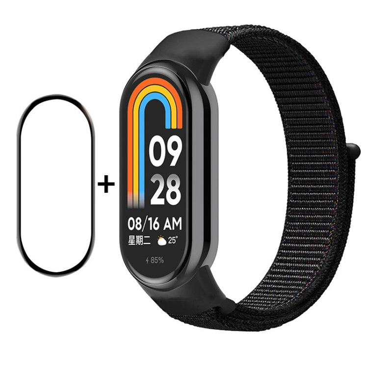 Per Xiaomi Mi Band 8 ENKAY Hat-Prince 2 in 1 Set proteggi schermo a copertura totale + cinturino in nylon con cinturino in velcro