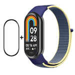 Per Xiaomi Mi Band 8 ENKAY Hat-Prince 2 in 1 Set proteggi schermo a copertura totale + cinturino in nylon con cinturino in velcro